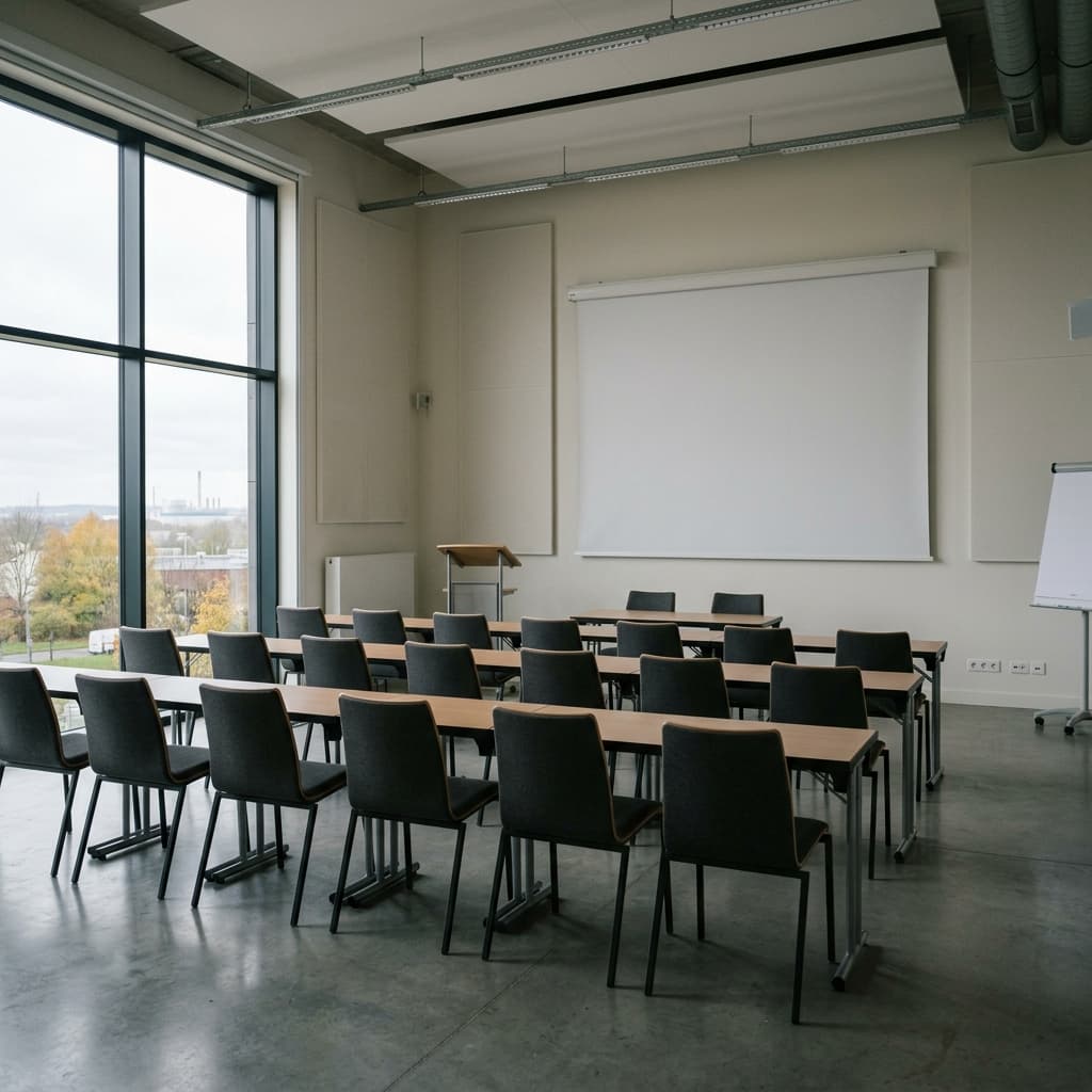 Formation Intelligence Artificielle Qualiopi Lille Salle de formation moderne et épurée pour les sessions IA à Lille - Thomas HUYGHE