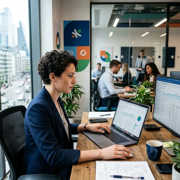 Consultant SEO indépendant à Lille analysant les performances d'un site internet sur ordinateur